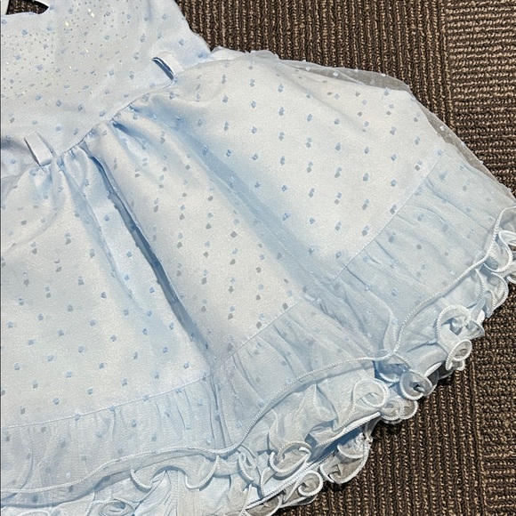 Light Blue Dress with Ruffle Hem - Picture 3 of 5